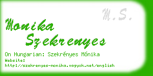monika szekrenyes business card